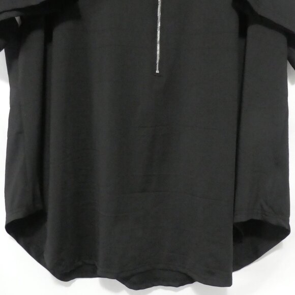 SHEIN - Curve | 2XL | Black Short Sleeve Top With White Stripes and Zipper - Picture 7 of 13